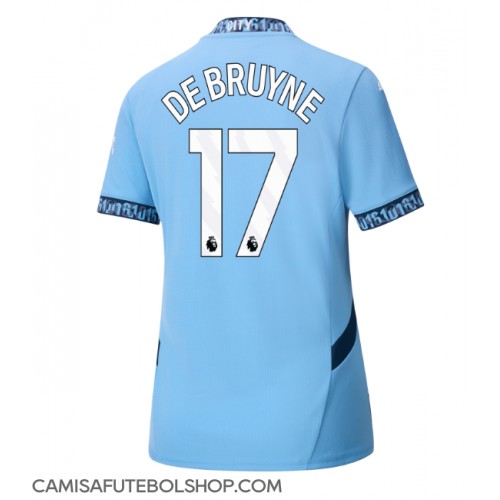 Camisa de time de futebol Manchester City Kevin De Bruyne #17 Replicas 1º Equipamento Feminina 2024-25 Manga Curta